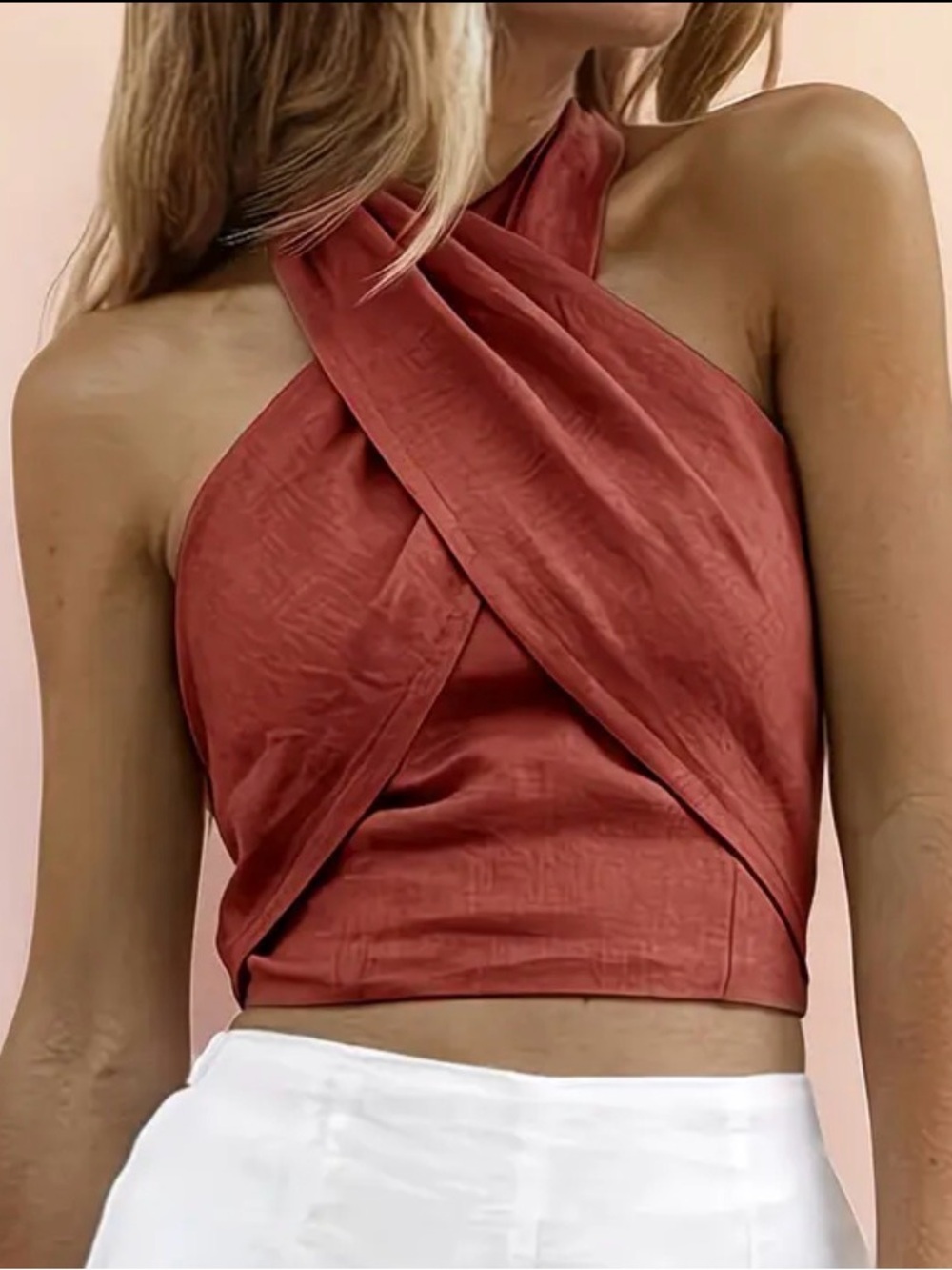 NEW Cross-Front Halter Crop Top